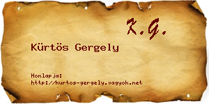 Kürtös Gergely névjegykártya